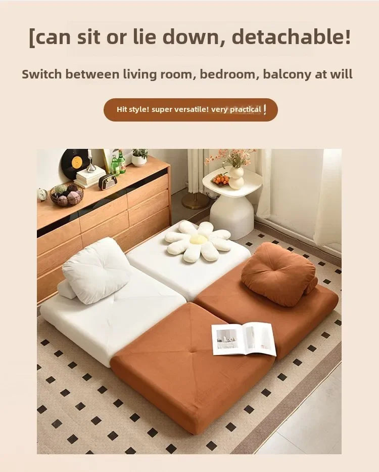 Modern Fällbar Soffbädd i Manchestertyg – 1-sits Futon med ryggstöd för vardagsrum & sovrum