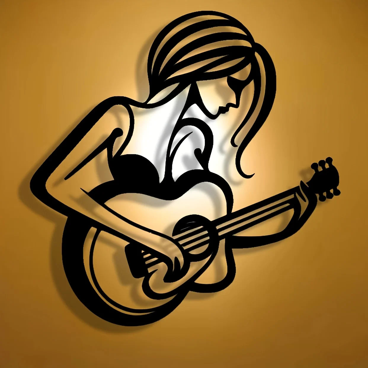 đž Abstrakt Gitarrist VĂ€ggkonst i Metall â För CafĂ© & Bar â Perfekt Present till MusikĂ€lskare