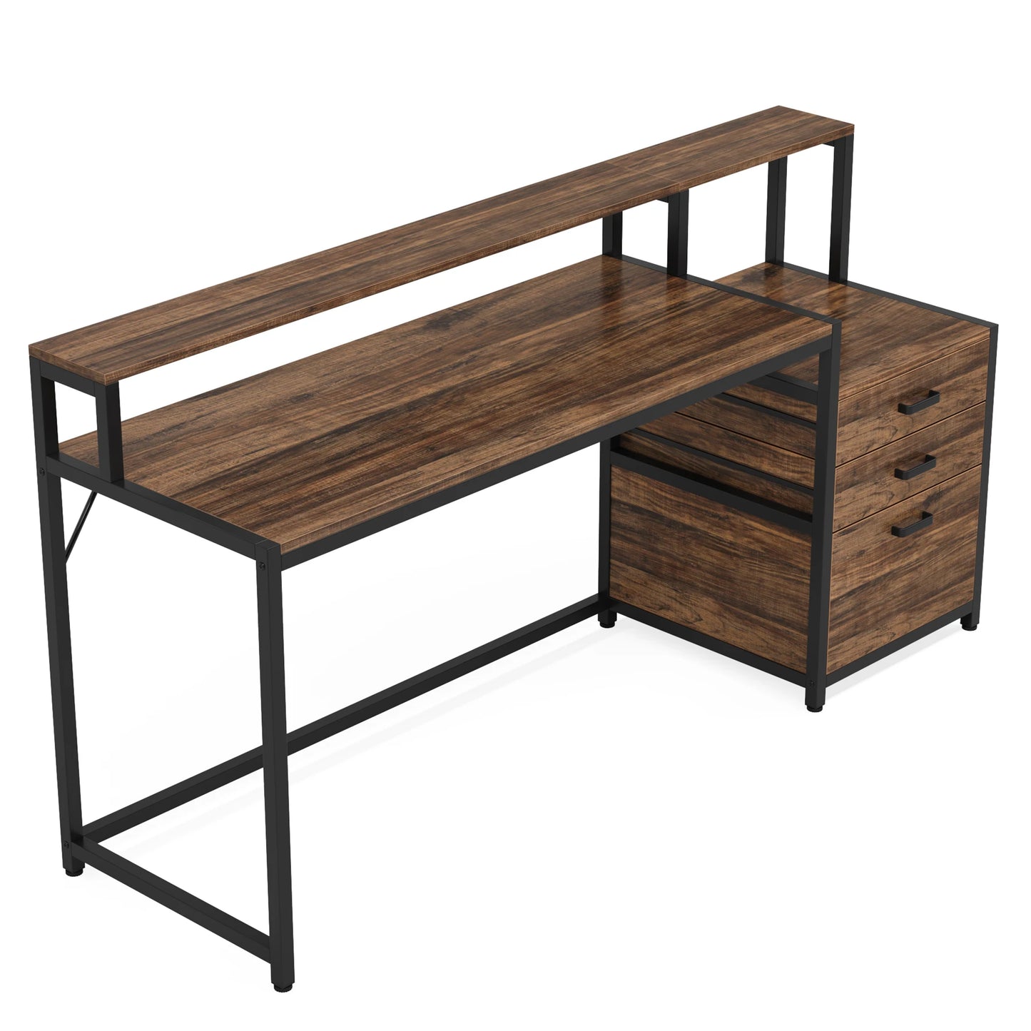 Tribesigns Skrivbord med 3 Lådor – 150 cm Industriell Design