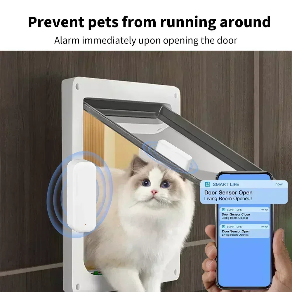 Tuya WiFi Dörr- & Fönstersensor – Smart Trådlös Detektor med Appstyrning