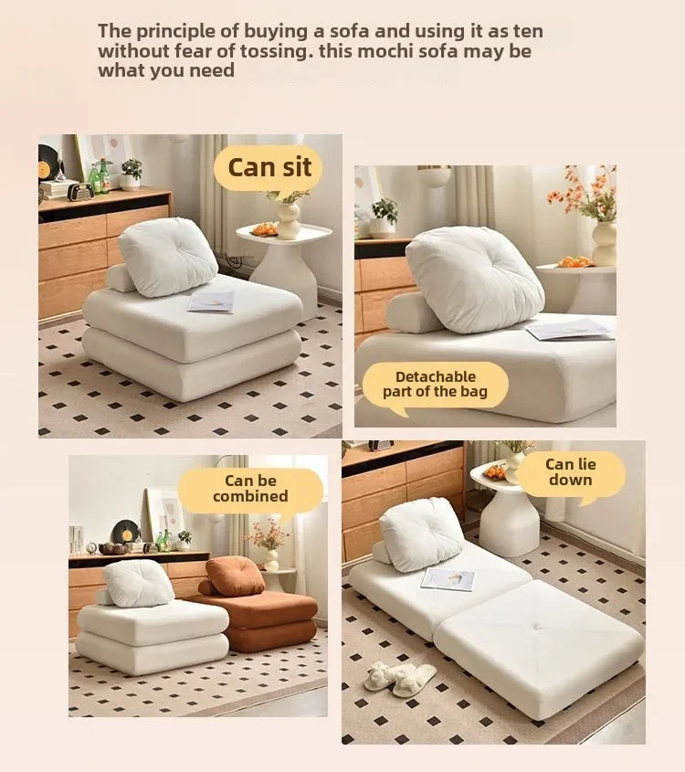Modern Fällbar Soffbädd i Manchestertyg – 1-sits Futon med ryggstöd för vardagsrum & sovrum