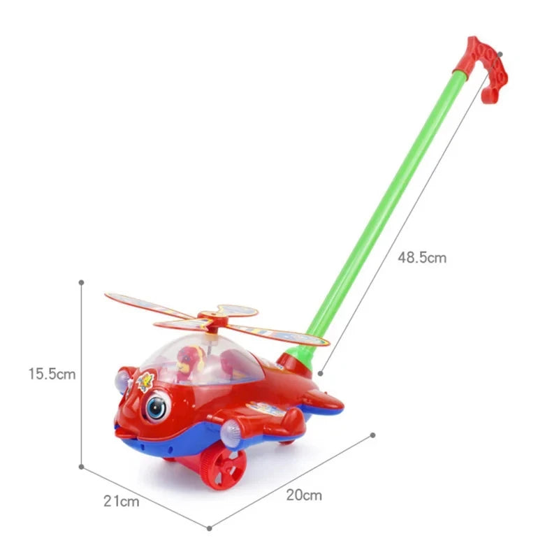 Baby Walker Flygplansbil – Handdriven Gåleksak för Barn | Utomhuslek från 4 år