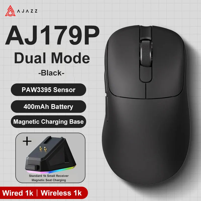 đź AJAZZ AJ179 PRO â TrĂ„dlös & TrĂ„dbunden Gamingmus med Magnetisk Laddningsstation