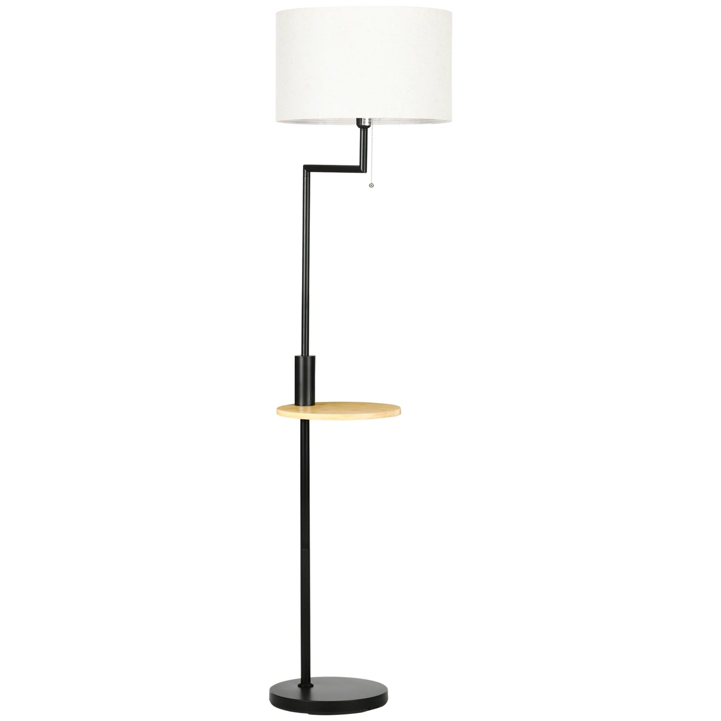 HOMCOM Golvlampa med Bord & USB – Ø 40x168 cm, E27 Max 40W
