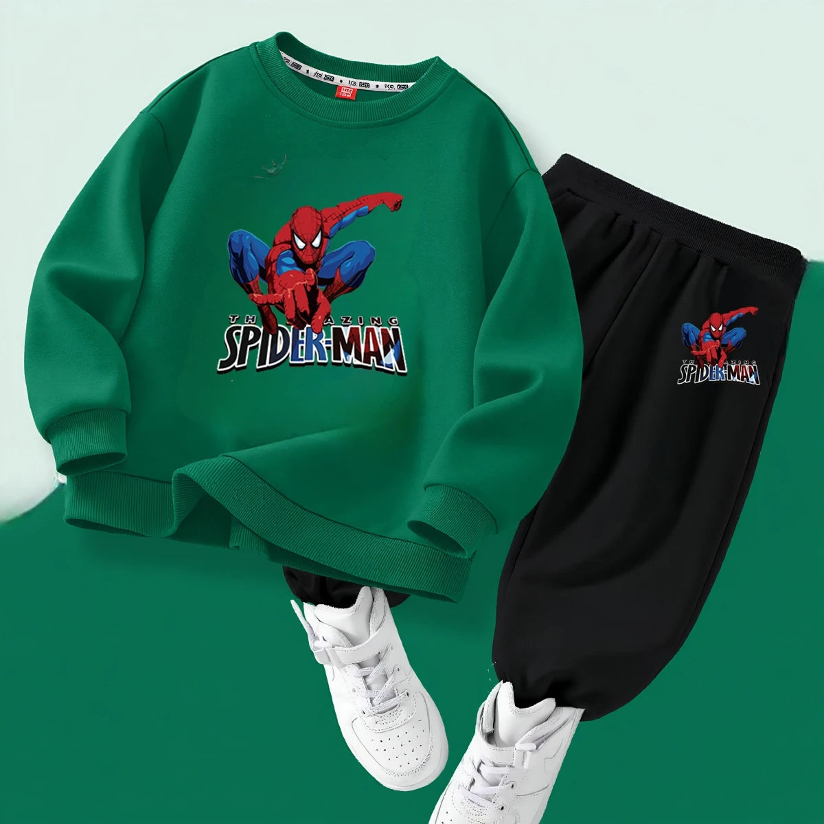 đ·ïž Sportigt Barnset för Pojkar â Spiderman Design â VĂ„rkollektion â 2-delad Tröja & Byxor
