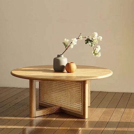 ANGDUO Rund Vintage Soffbord – Japansk Stil & Nordisk Minimalism