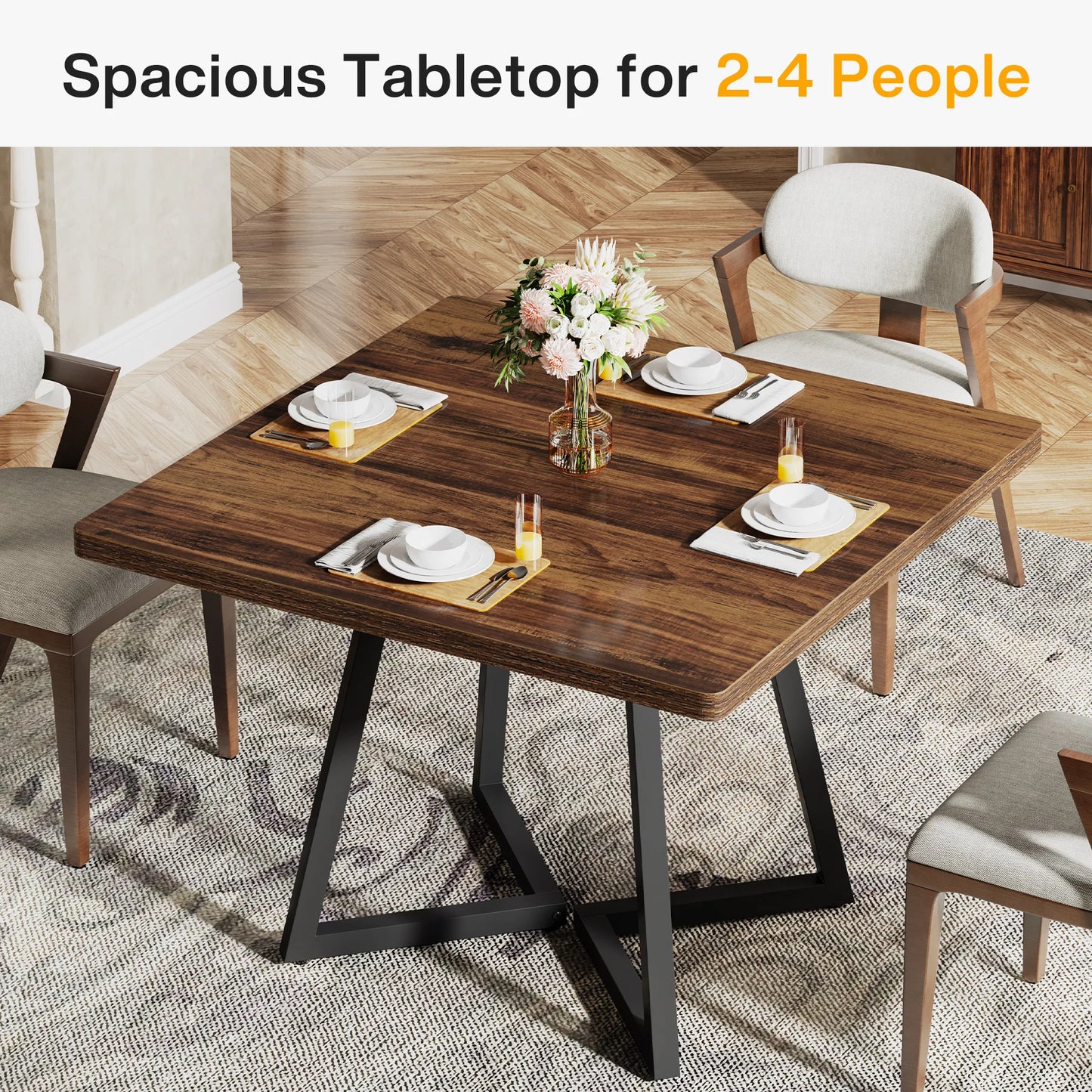 Matbord för 4 personer – Industriell Design med 80H × 100B