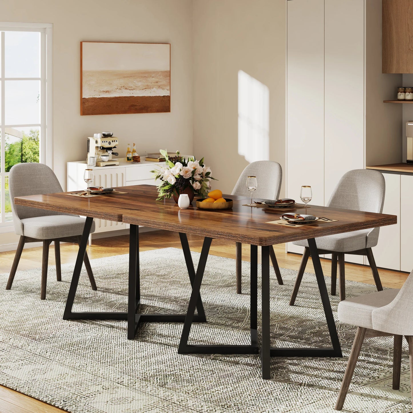Matbord för 4 personer – Industriell Design med 80H × 100B