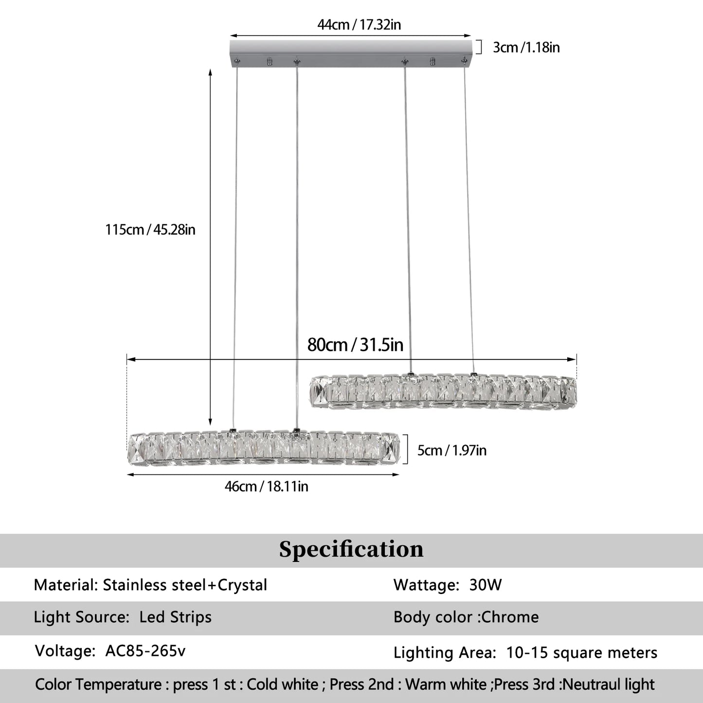 Vetrulus Kristalltaklampa – Modern Lyx i Krom & Kristall