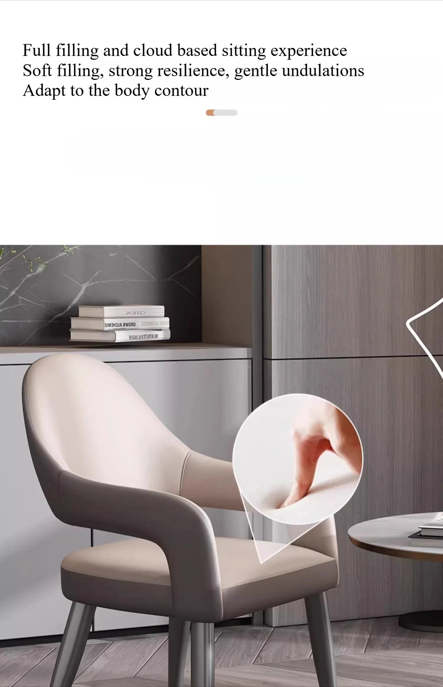 Modern Läderfåtölj – Avslappnad Design för Matsal, Vardagsrum & Balkong