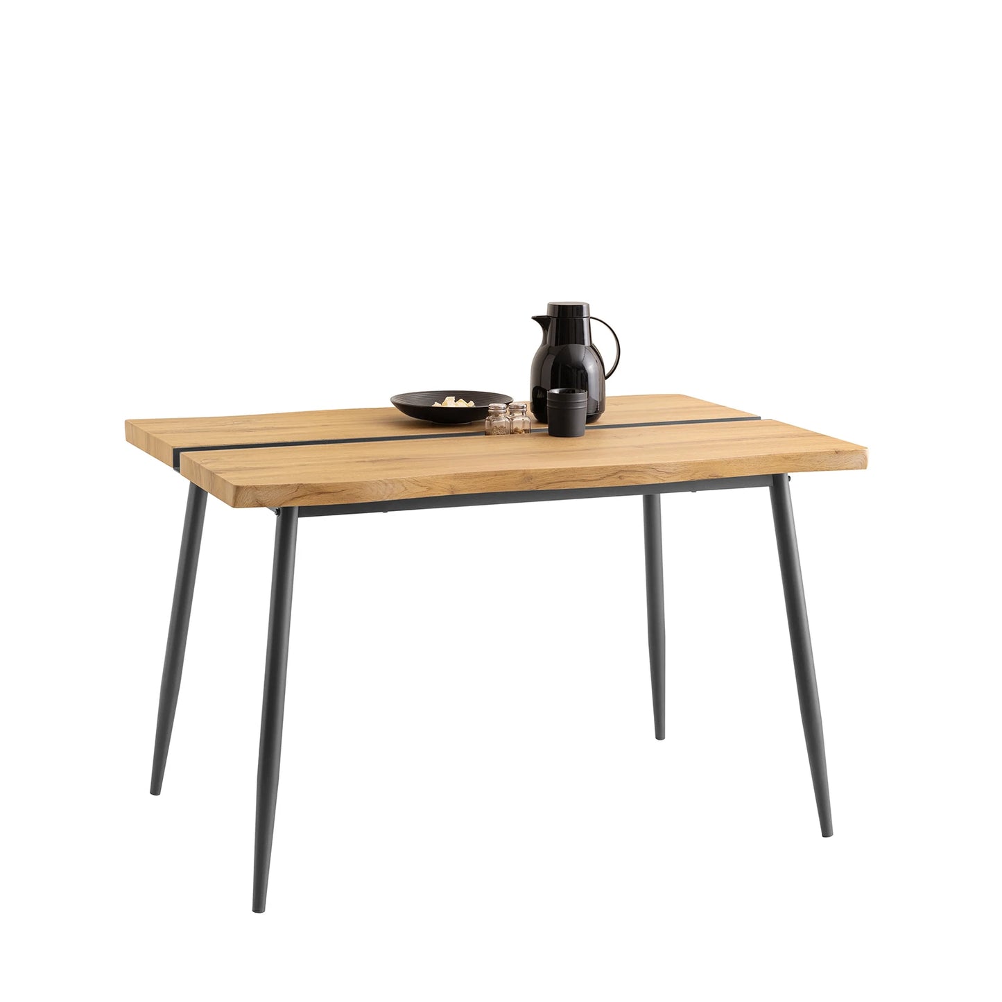 SoBuy FWT110-N Matbord – Vintage Brun med Svart Metallram (120 × 75 × 78 cm)