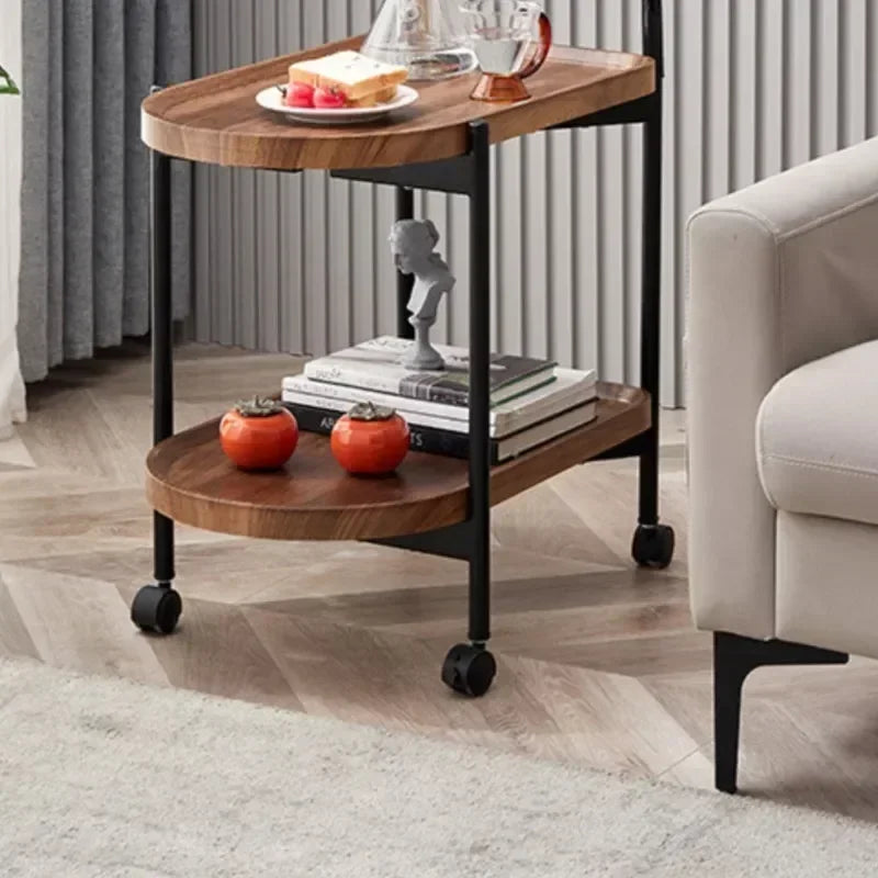 ☕ Rullbar Tevagn – Rund Förvaringsmöbel i Nordisk Stil