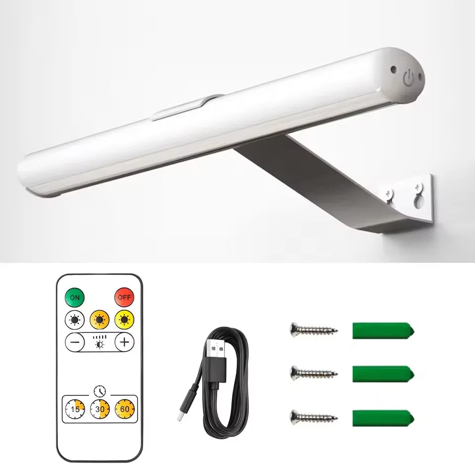 Trådlös LED-vägglampa med fjärrkontroll – 4000mAh uppladdningsbart batteri, konstbelysning för vardagsrum & porträtt
