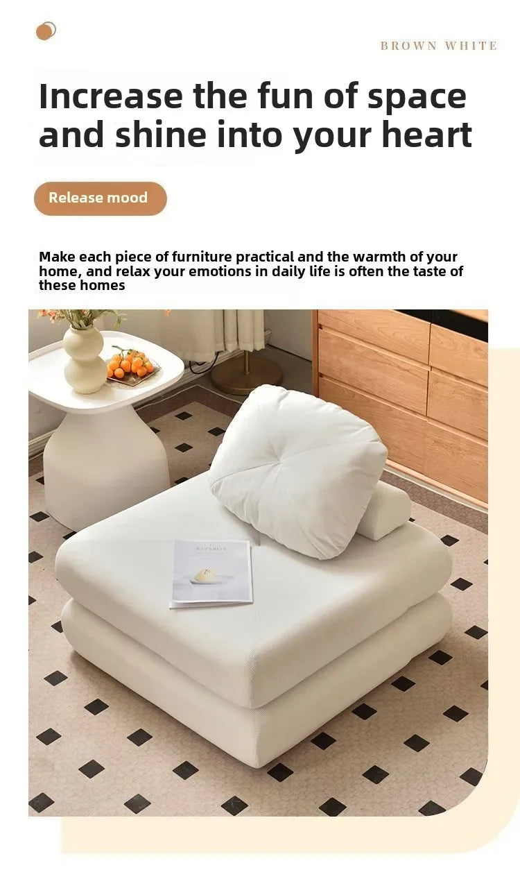 Modern Fällbar Soffbädd i Manchestertyg – 1-sits Futon med ryggstöd för vardagsrum & sovrum