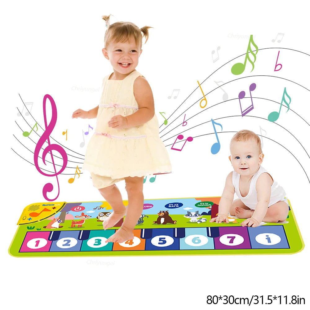 Pianomatta för Barn 80×30 cm – Musikmatta med Ljus & Ljud | Dansmatta för Flickor & Pojkar 3–6 år