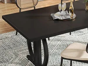 Tribesigns Matbord – Svart Industriell Design för 4–6 Personer (160 cm)
