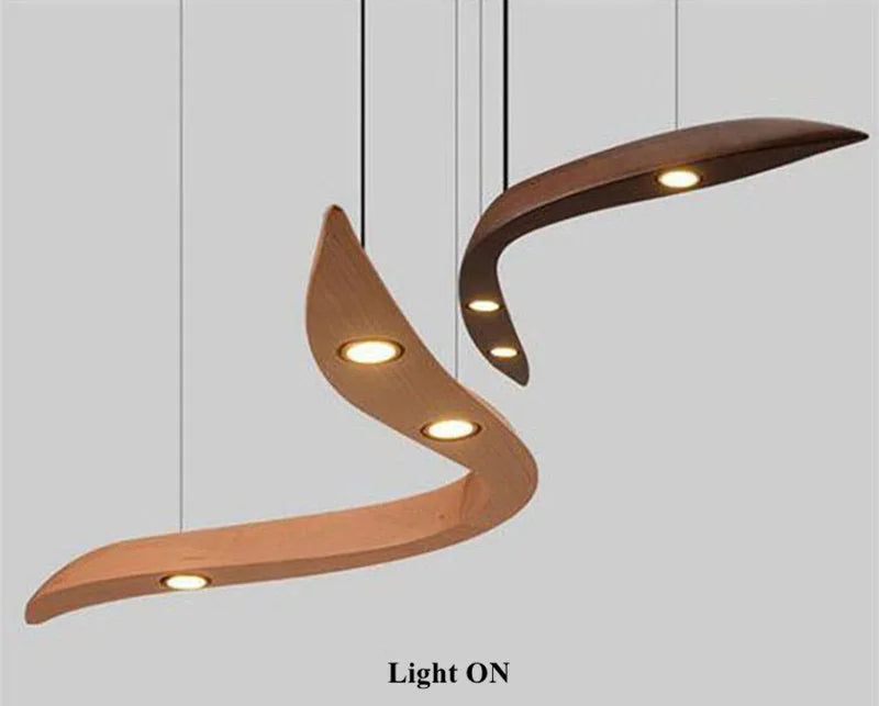 Modern Träpendellampa med LED – Elegant Takbelysning för Inomhusmiljöer