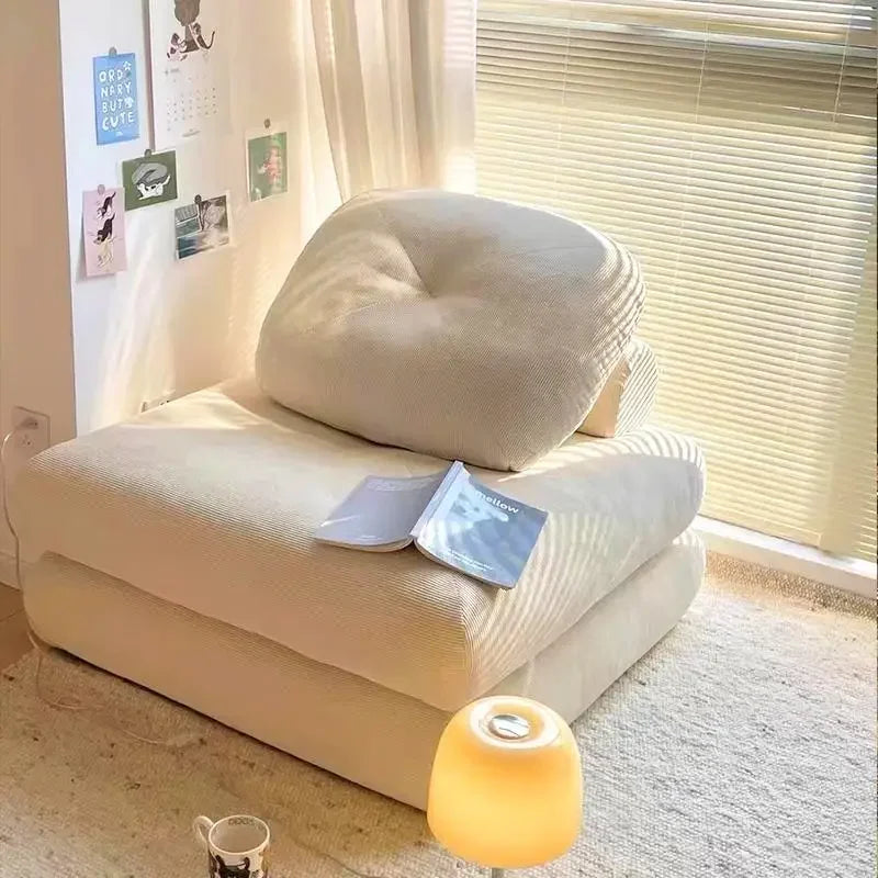 Modern Fällbar Soffbädd i Manchestertyg – 1-sits Futon med ryggstöd för vardagsrum & sovrum