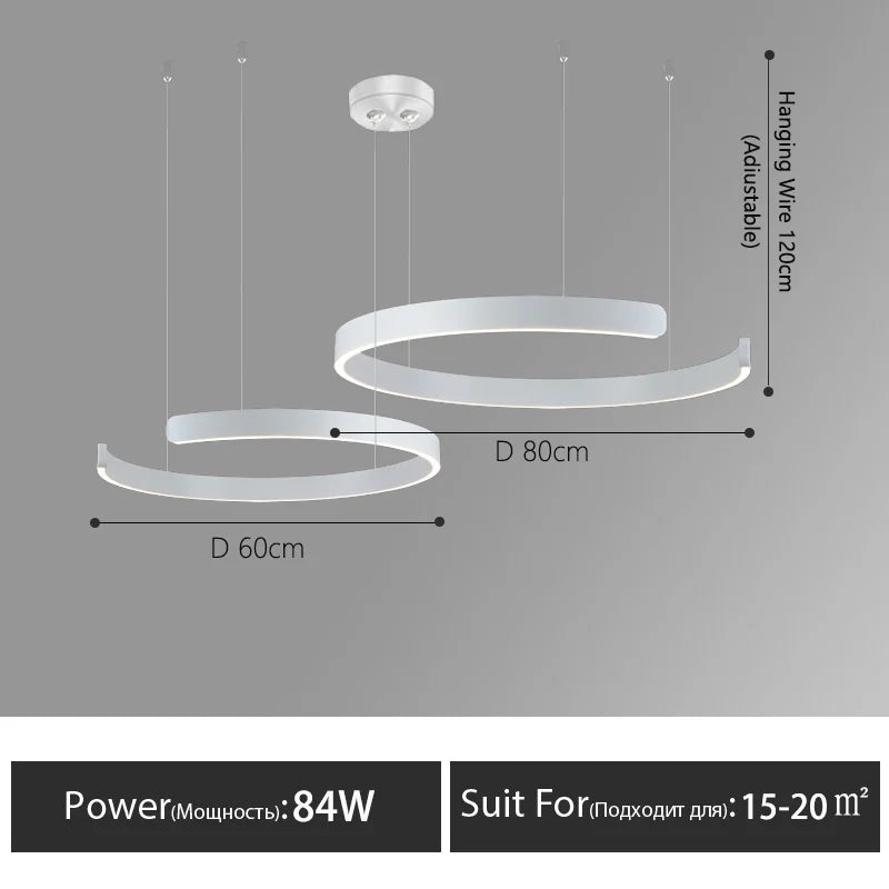 Nordisk LED Ringformad Taklampa – Modern Design i Roséguld, Svart, Vitt & Guld