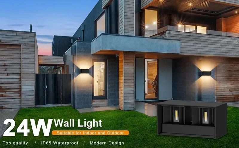 Modern Vägglampa i Aluminium – LED-ljus med IP65 Skyddsnivå