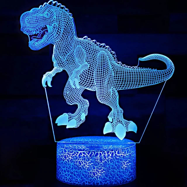 3D Dinosaur LED Nattlampa – Söt USB-lampa för barnrum och present