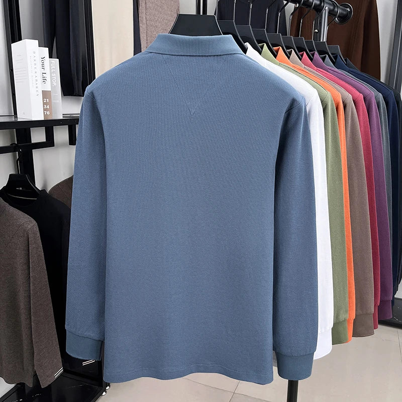 Herrpike i 100% Bomull – Broderad Häst – Höst/Vinter – Smart Casual
