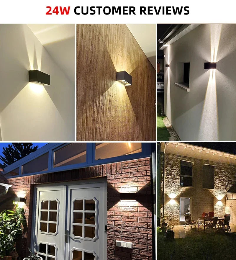Modern Vägglampa i Aluminium – LED-ljus med IP65 Skyddsnivå
