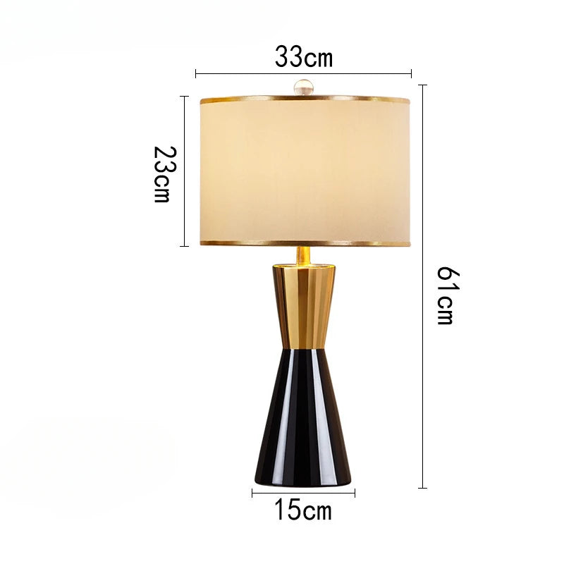 đĄ KIQUNE Bordslampa i Amerikansk Minimalistisk Stil â JĂ€rn & Tyg â LED â För Sovrum & Arbetsrum