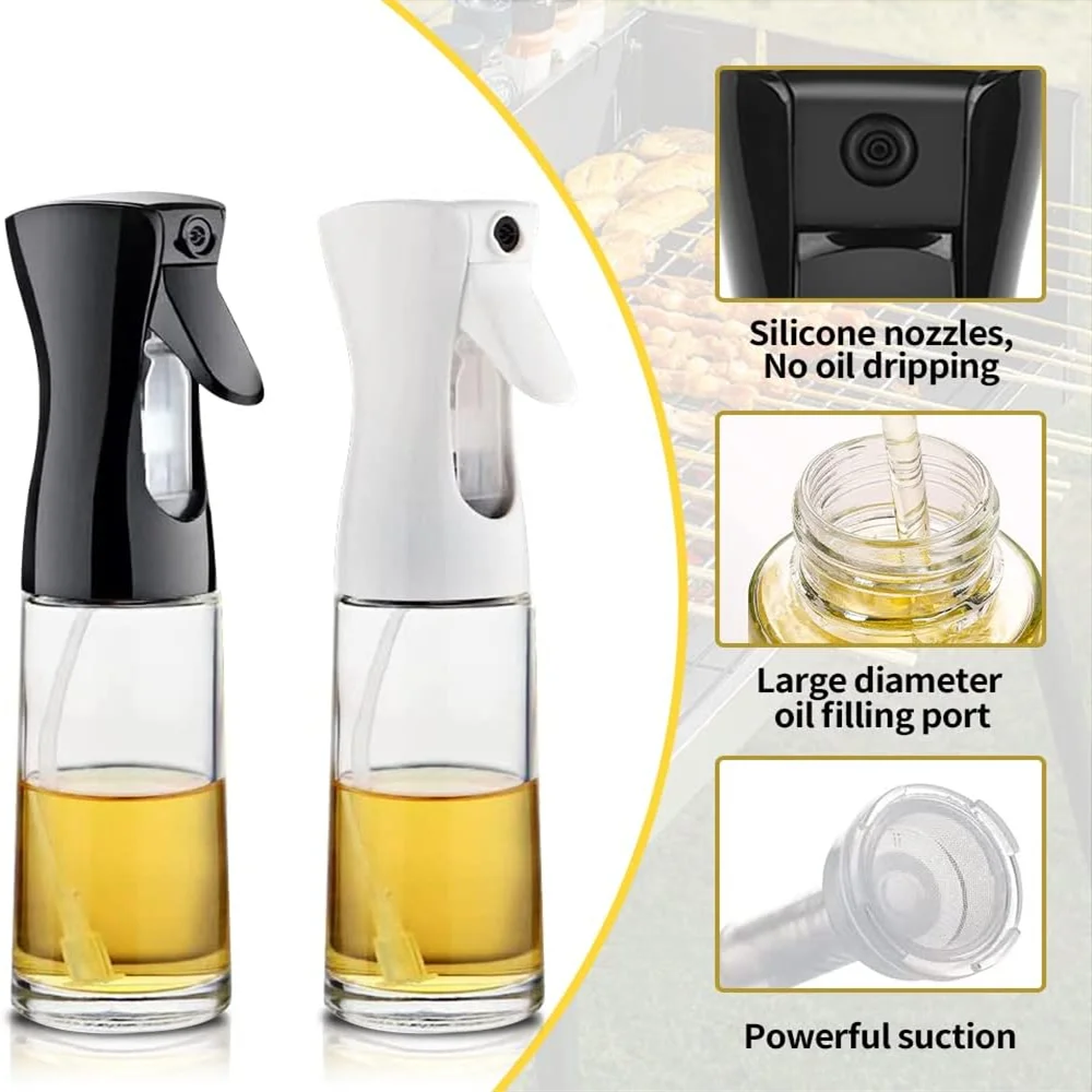 Oljedispenser med Sprayfunktion – 200ml/300ml/500ml – För Matlagning, Grill & Bakning