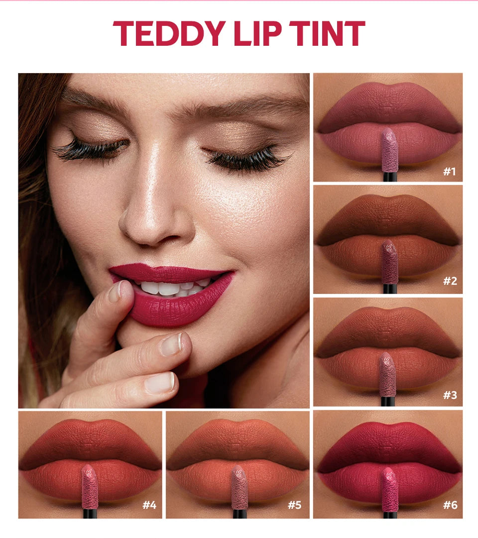 Teddy Lip Tint – Vattenfast Läppfärg med Matt Finish – Upp till 12h Hållbarhet