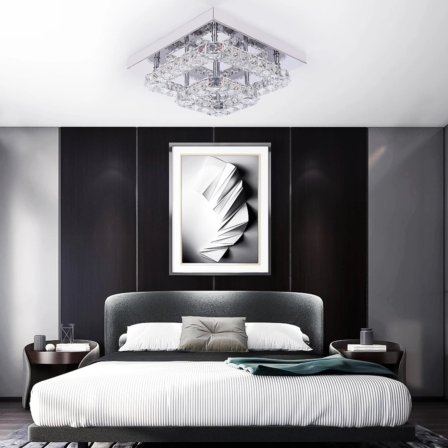 Vetrulus Kristallkrona – LED Taklampa i Lyxig Design (27 × 27 × 12 cm)