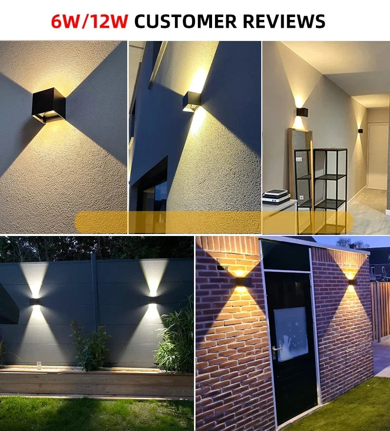 Modern Vägglampa i Aluminium – LED-ljus med IP65 Skyddsnivå