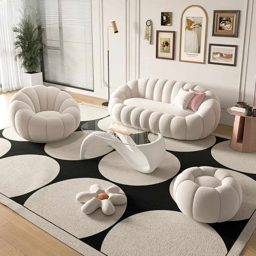 Elegant Teddy Sammet Recliner Soffa – Nordisk Stil – Bekväm Loungestol för Vardagsrum
