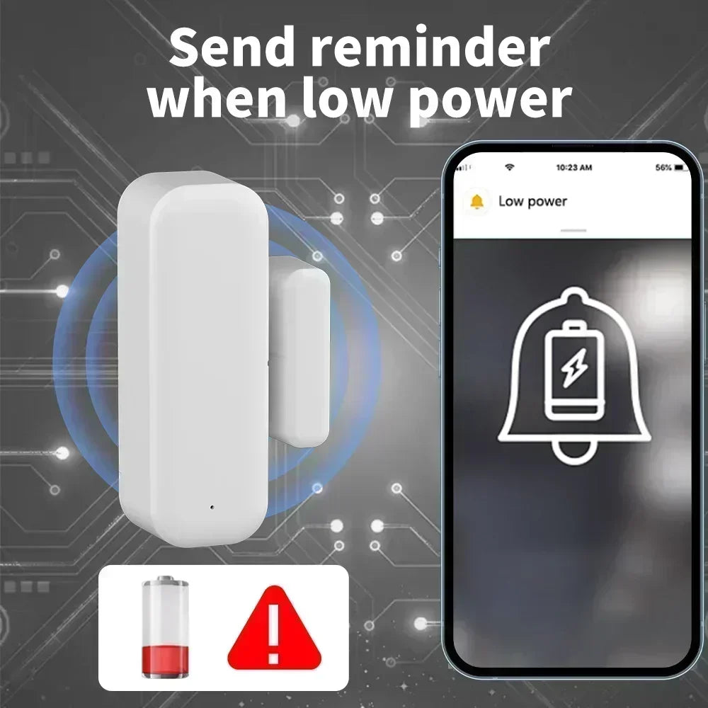 Tuya WiFi Dörr- & Fönstersensor – Smart Trådlös Detektor med Appstyrning