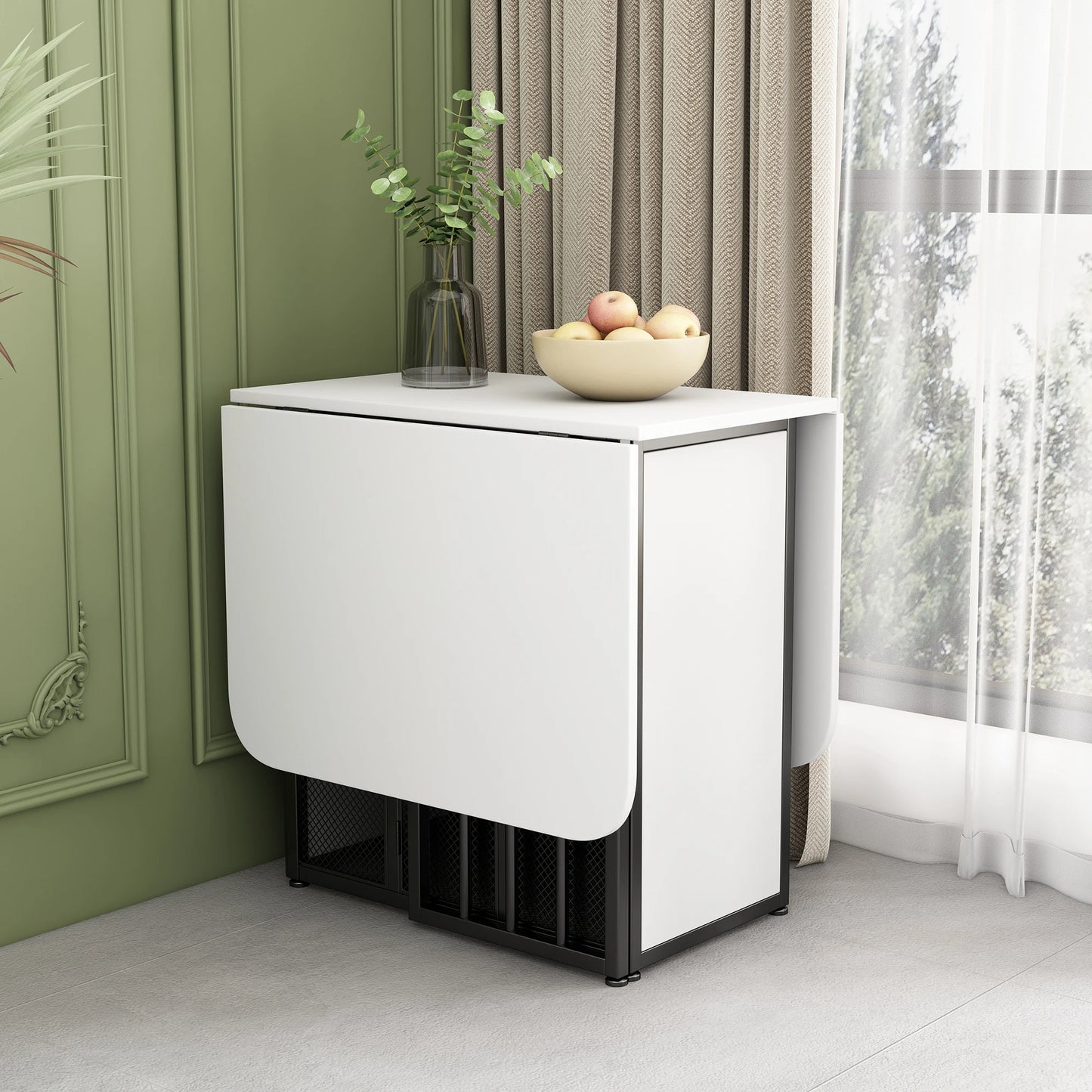 Fällbart Matbord – Multifunktionellt Bord med Lådor & Justerbar Form