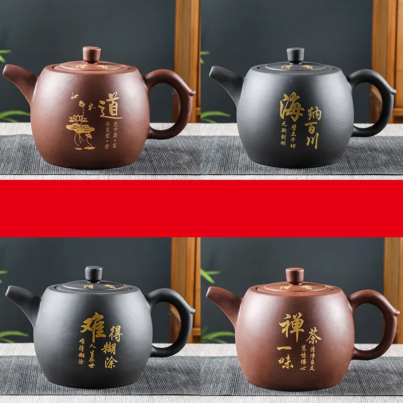 Yixing Tekanna i lila lera – Handgjord traditionell tekanna (1 liter)