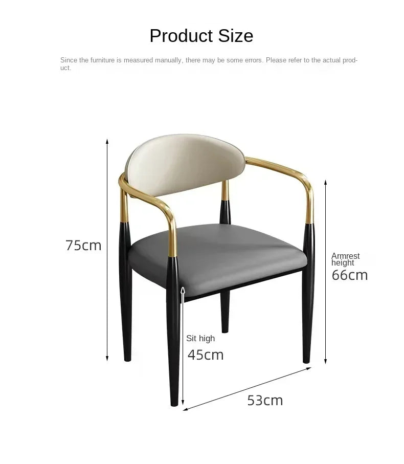 Designstol med Svarta Metallben – Mjuk & Ergonomisk – För Vardagsrum, Sminkhörna & Restaurang