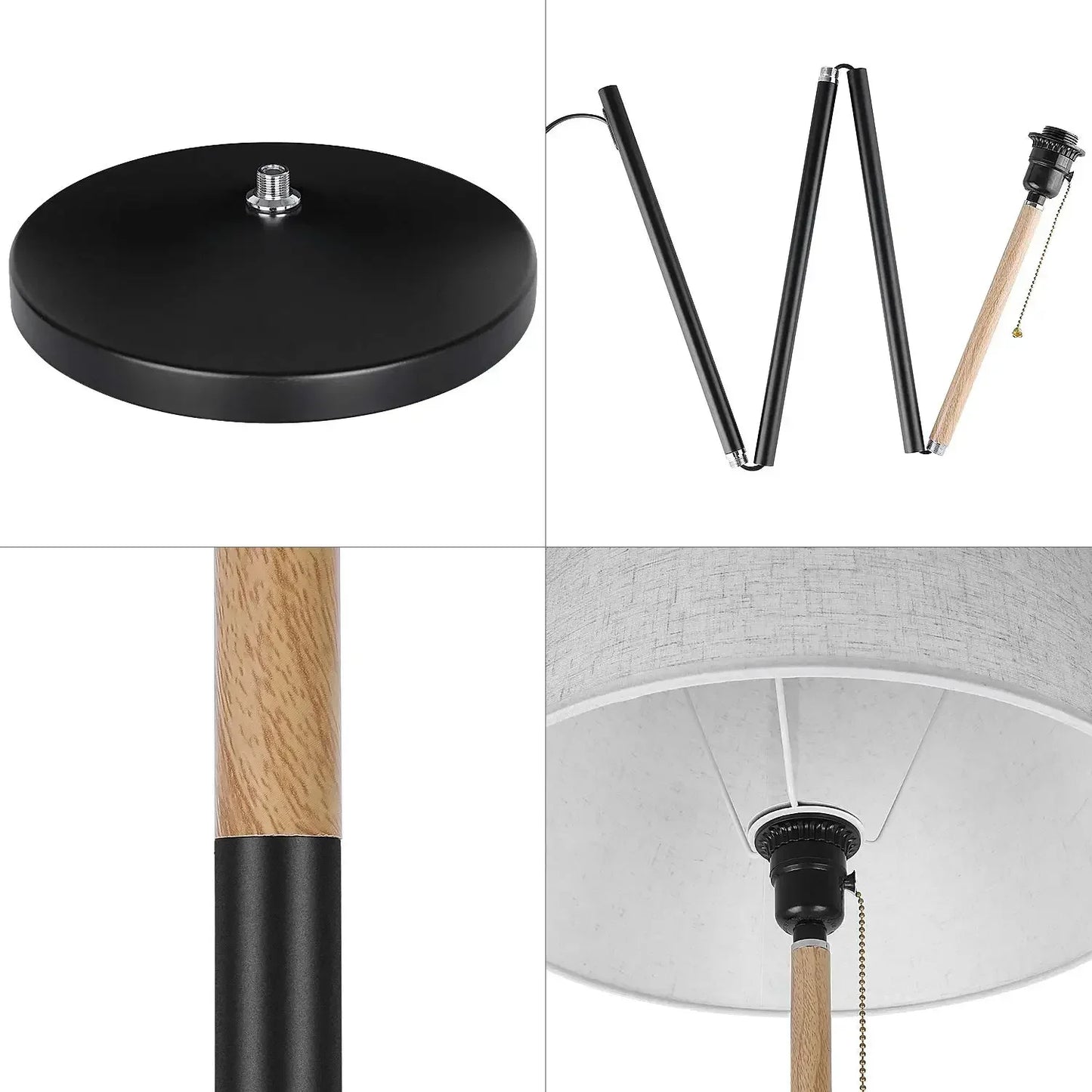 Modern Golvlampa med Tygskärm – 170 cm Beige