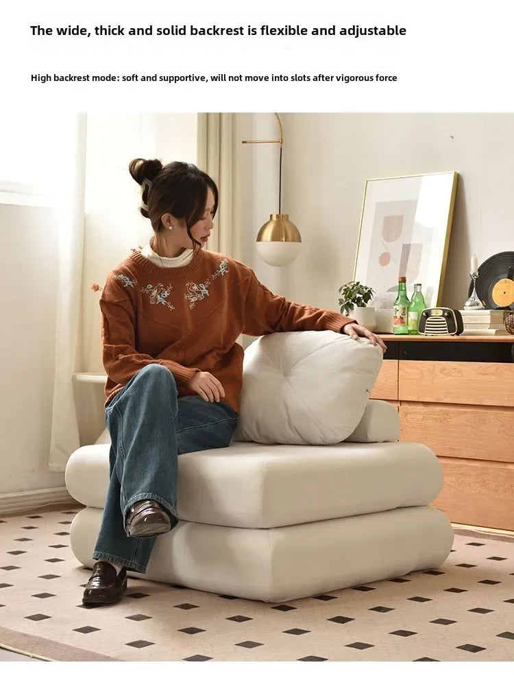 Modern Fällbar Soffbädd i Manchestertyg – 1-sits Futon med ryggstöd för vardagsrum & sovrum