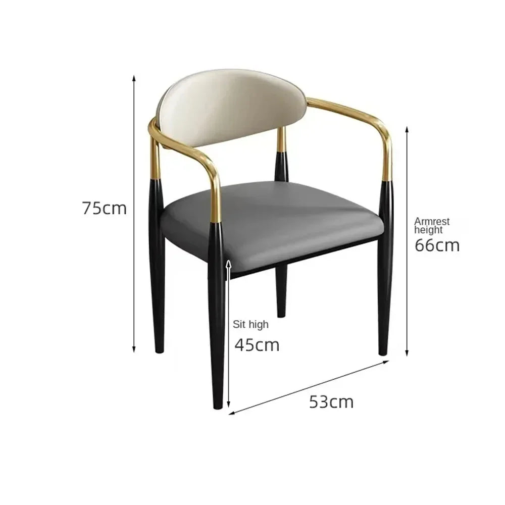 Designstol med Svarta Metallben – Mjuk & Ergonomisk – För Vardagsrum, Sminkhörna & Restaurang