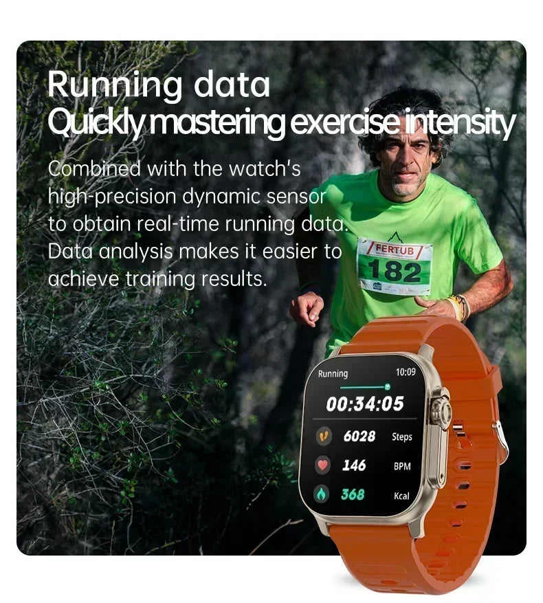 Smartklocka Ultra 9 Gen 2 – 2.2" HD Skärm – Bluetooth & NFC – Fitness & Hälsa