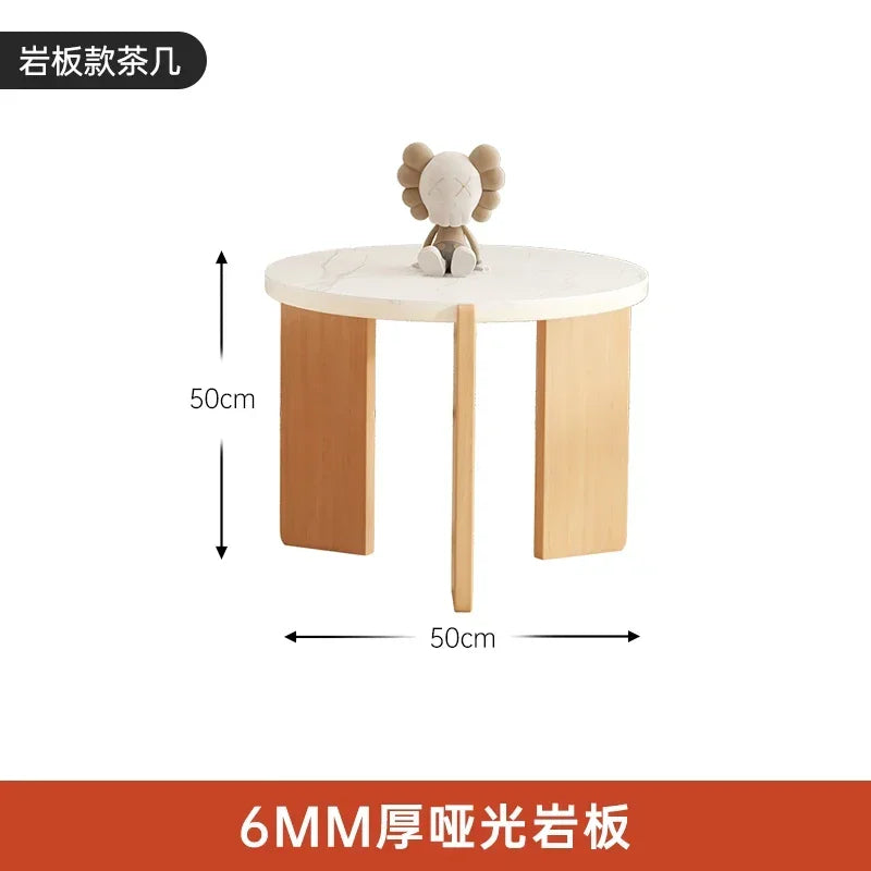 OLOEY Lyxigt Rundt Soffbord – Japansk Design & Modern Enkelhet
