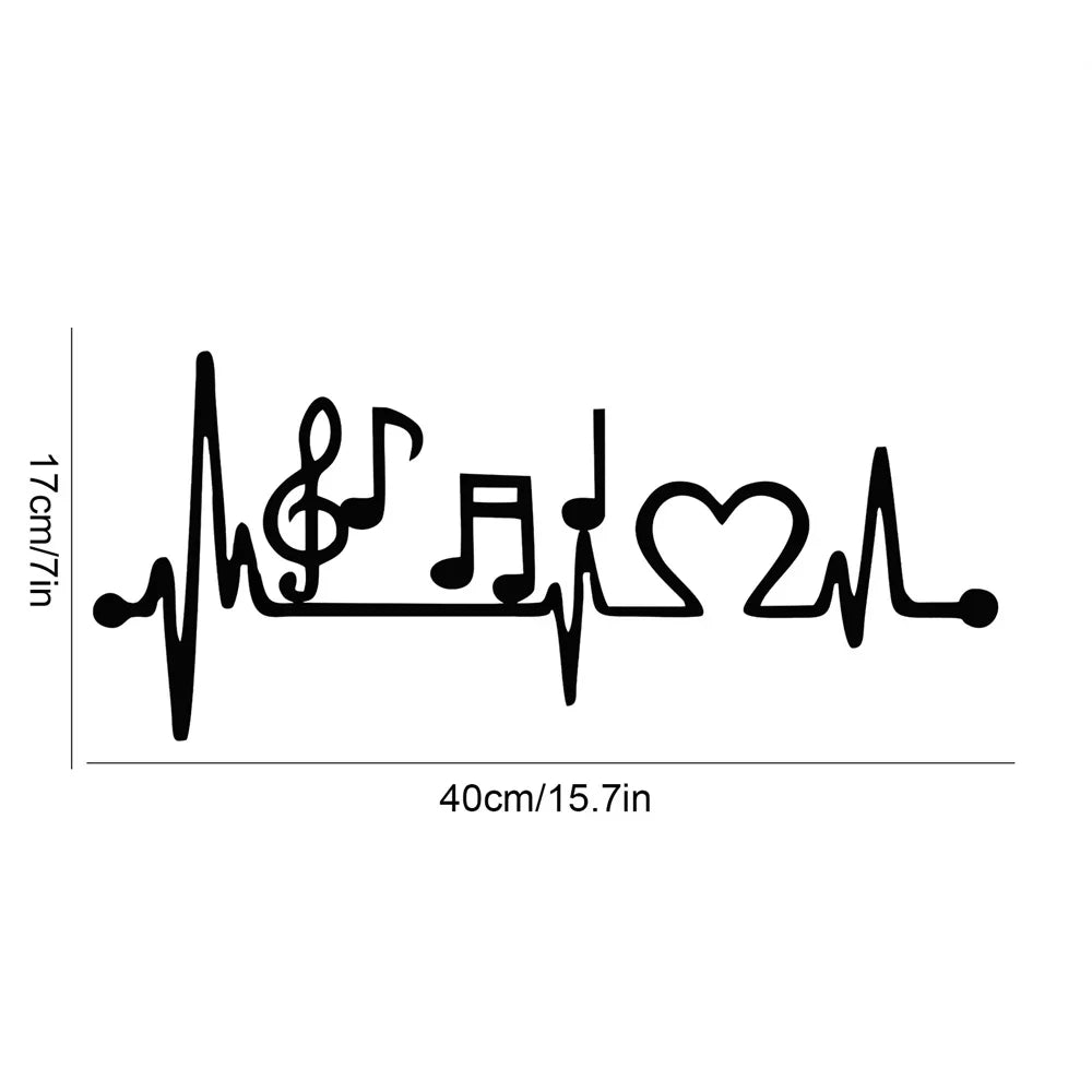 đ¶đ€ VĂ€ggkonst i Metall â âMusic with Heartâ â Svart Matt Dekor för Sovrum, Vardagsrum & Badrum