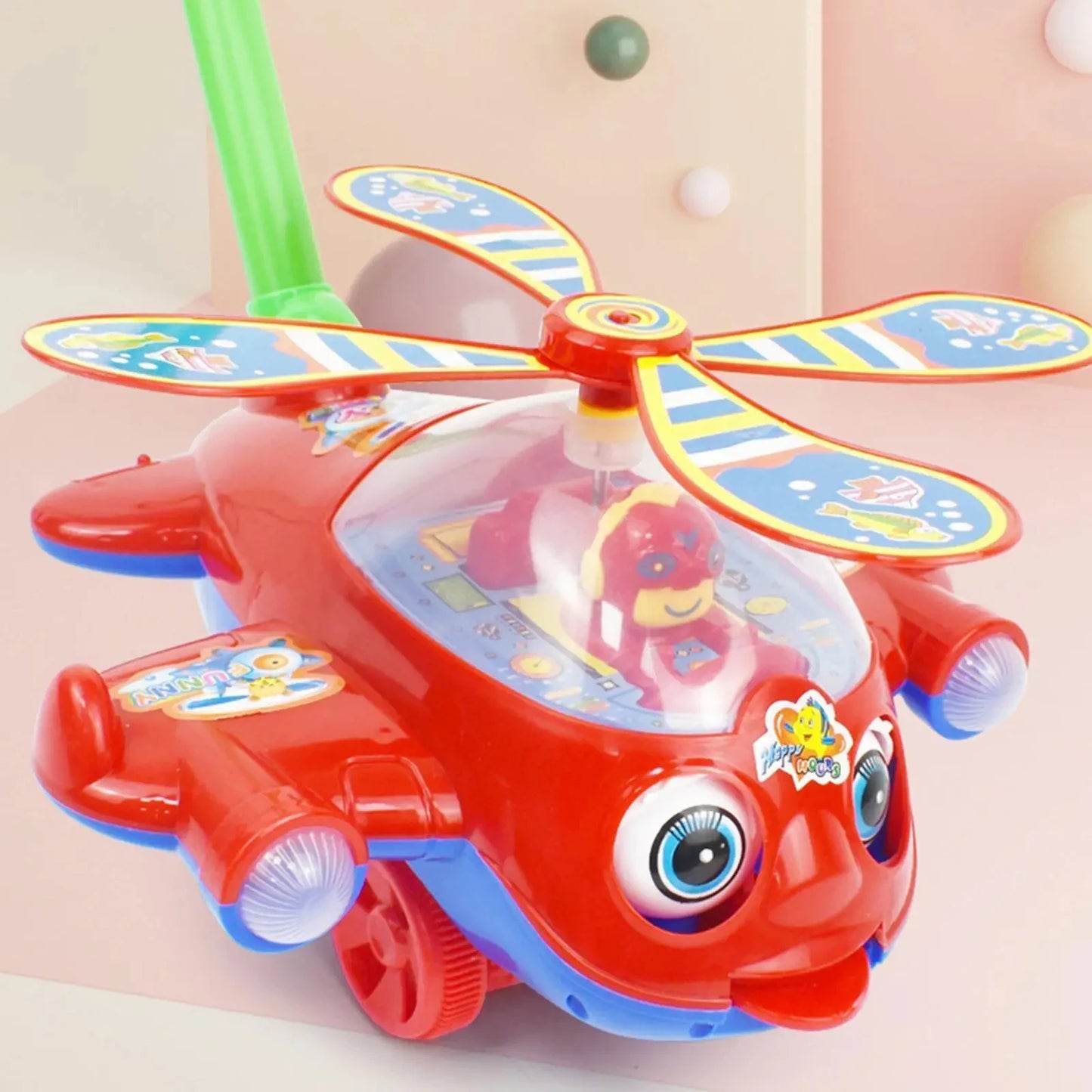 Baby Walker Flygplansbil – Handdriven Gåleksak för Barn | Utomhuslek från 4 år