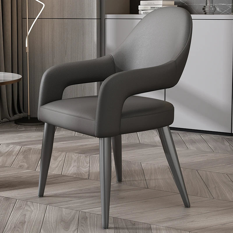 Modern Läderfåtölj – Avslappnad Design för Matsal, Vardagsrum & Balkong