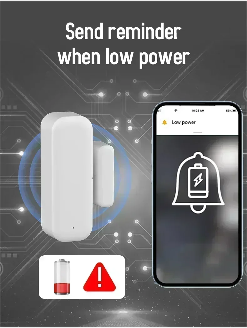 Tuya WiFi Dörr- & Fönstersensor – Smart Trådlös Detektor med Appstyrning