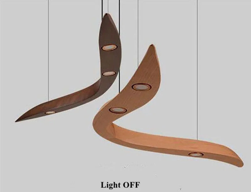 Modern Träpendellampa med LED – Elegant Takbelysning för Inomhusmiljöer