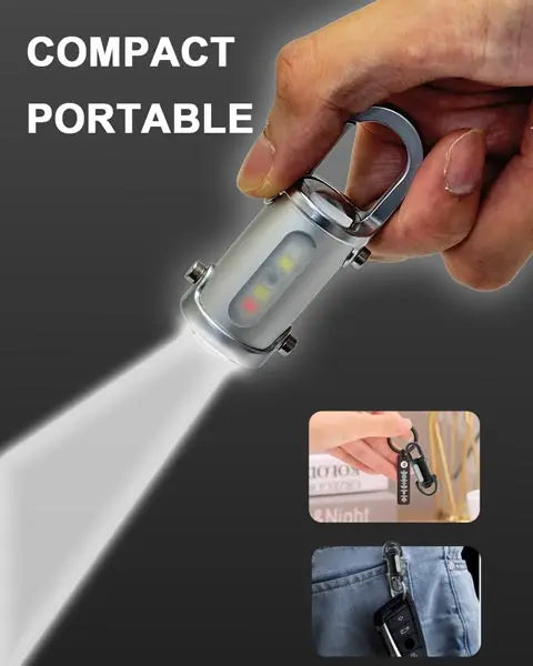1200LM Superljus Mini Nyckelringsficklampa – Vattentät & USB-Uppladdningsbar – För Camping & Nödsituationer