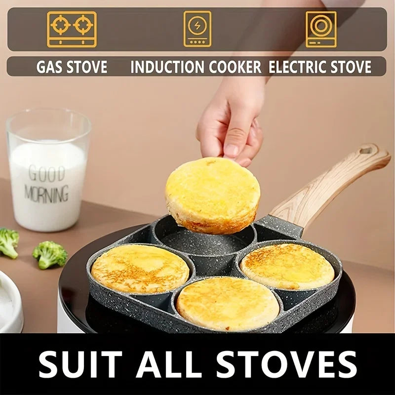 EggMaster™ 4-Håls Stekpanna – Snabb & Jämn Matlagning