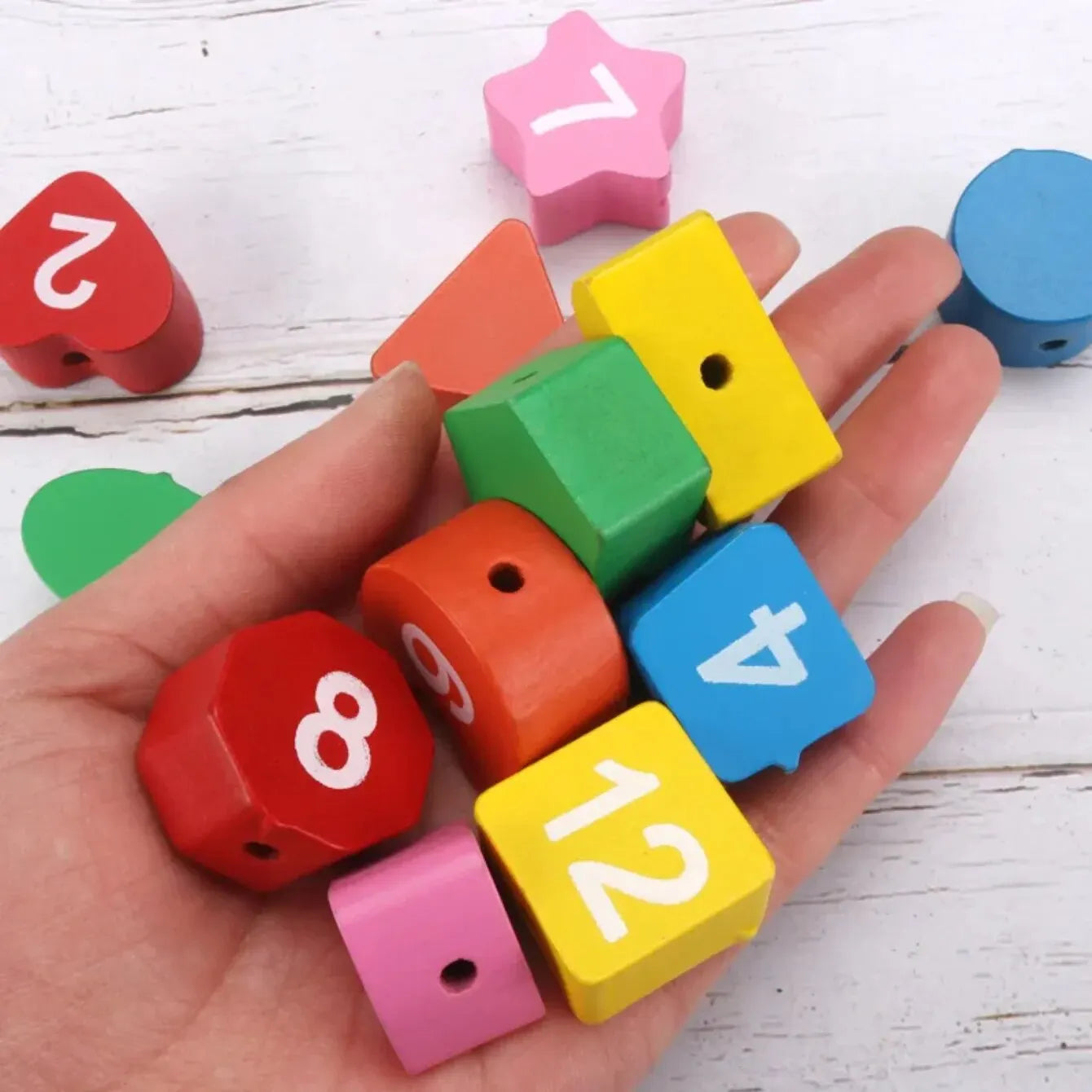 Montessori Klockpussel för Barn Trälära Färger & Siffror